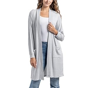 Image of Hello Mello Lounge Cardigan Classic Soft Lightweight Open Front Sweater for Women, Girls - Gray, X-Large