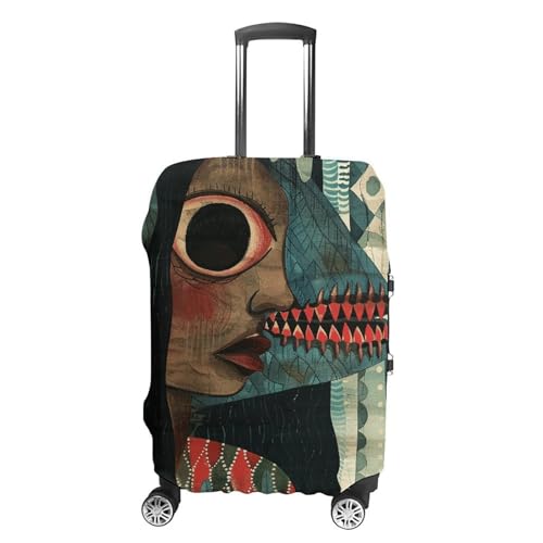 Travel Luggage Cover Elastic Suitcase Protector Anti-Scratch Washable Red Wavy Lines Female Luggage Sleeve Tsa Approved Carry on Covers Baggage Cover Fits 18-32 Inch Luggages