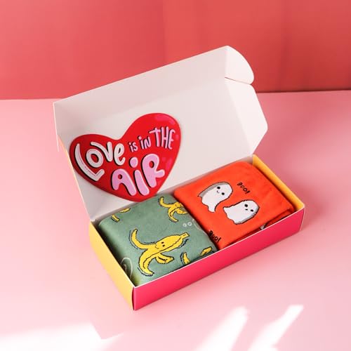 THELA GAADI Cotton Men's and Women's Printed Quirky & Funky Socks - Unisex Mid Crew Length Bae and Boo Socks, Odour Free, Breathable, Pure Cotton, Soft, Socks (Multicolor, Combo Pack of 2),