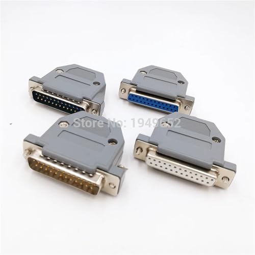 Conector DB25 macho y hembra plateado de 25 pines para cable de datos 2