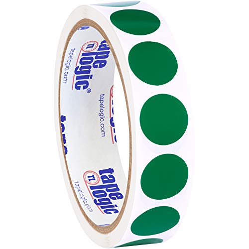 Étiquettes à code couleur vert de 1,9 cm de diamètre Aviditi Circle DL610D en lot de 500 pièces