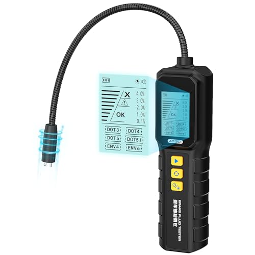 KAISAL Probador de Líquido de Frenos, Comprobador de Líquido de Frenos con Sonda de Alta Sensibilidad Pantalla Retroiluminada HD Probador de Líquido de Frenos para DOT3,DOT4, DOT5, DOT5.1, ENV4, ENV6