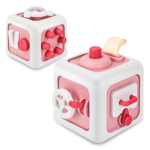 Image of SOSUSHOE Toys for 1 Year Old Boy Girl, Montessori Busy Board Busy Cube, Travel Toys for Toddlers 1-3, 1 Year Old Girl Boy Gifts, Easter Basket Stuffers for Toddler