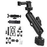 Agatige Soporte para Manillar de Motocicleta, cámara de acción/teléfono Soporte para Manillar de Motocicleta Tornillo de Metal de 1/4 pulg. Perilla giratoria Flexible de 360 ​​° Soporte