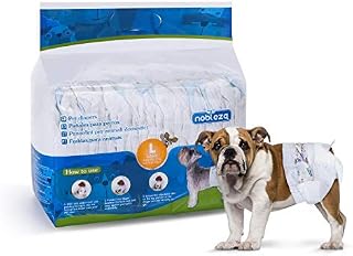 Nobleza - Dog Nappies Disposable Female, Dogs Diapers Super Absorbent with Leak Proof Fit, Pack of 12, Waist 12-20 Inch, Size L: 5-8KG