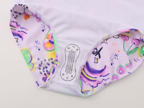 Image of Girls One Piece Swimsuits Adjustable Double Strap for Kids Palm Tree Print Toddler Bathing Suit Size 2T-10