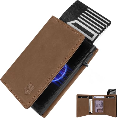 【Leggero e di grande capienza】 Il portatessere uomo tascabile per carte con tasca per monete offre un generoso spazio interno ed elimina la necessità di piegare ripetutamente i contanti. Può contenere facilmente 10 carte di credito, 10 banconote e 5 monete. Il moero portafoglio sottile può contenerli senza sforzo per soddisfare le varie esigenze finanziarie e di identificazione nella vita quotidiana.