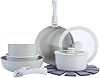 Cookware Set, 15-Piece Set, Pot and Pan Set, Induction Safe, Oven Safe, Removable Handle, Ceramic Coating, Non-Stick, Dishwasher Safe, Lightweight, Fluorine Free, Egg Frying Pan with Lid, Space