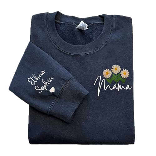 GABITA Custom Mama Embroidered Sweatshirt Personalized Shirt for Mom Mama Gift Mother's Day