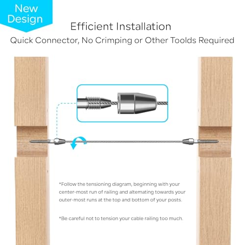 Solución para postes de madera con barandillas de cable de acero inoxidable 3