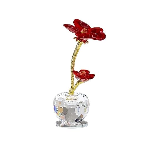 Huffa Brightred Crystal Lucky Grass Desk Decoration For Home Office Feng Shui Ornament