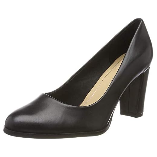 Clarks Kaylin Cara, Zapatos de Tacón para Mujer, Negro (Black Leather Black Leather), 38 EU