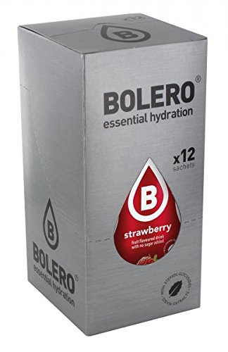 Bolero Drink Fraise - 12 x 9 g - Suffisant pour 1,5 l - 2,5 l boisson sans sucre et sans gaz carbonique - Sans aspartame - Sucré à la stévia Cover