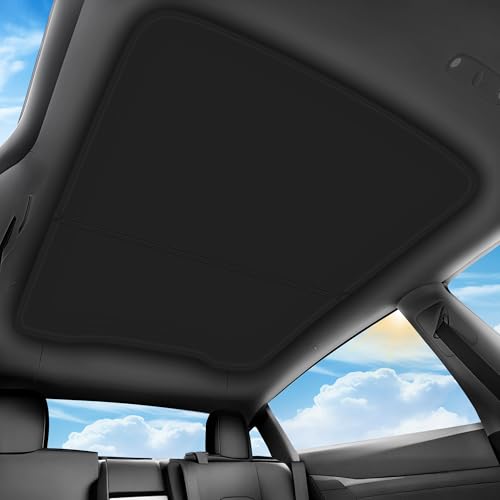 Image of 2026 Upgraded for Tesla New Model Y Juniper 2025 2026 Sunshade Roof [No Sag,Ice-Crystal Cooling Coatings] Heat Insulation Glass Roof Sun Shade for Tesla Model Y Accessories 2025 2026 Black