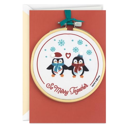 Carte de Noël romantique pingouin : déclarez votre amour à votre moitié