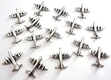 NEW ITEM Airplane Push Pins, Antique silver, T-503AS, set of 15