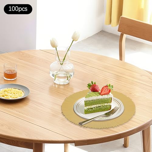 Platos desechables dorados elegantes, 13 pulgadas, pack de 100 miniatura 3