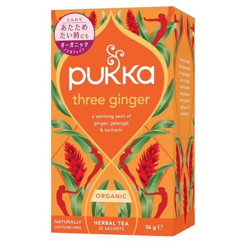 Pukka Herbs | Three Ginger Organic Herbal Tea Selection | Digestion-Aiding Infusion With Ginger Turmeric And Galangal | Ideal After Meals | 20 Teabags