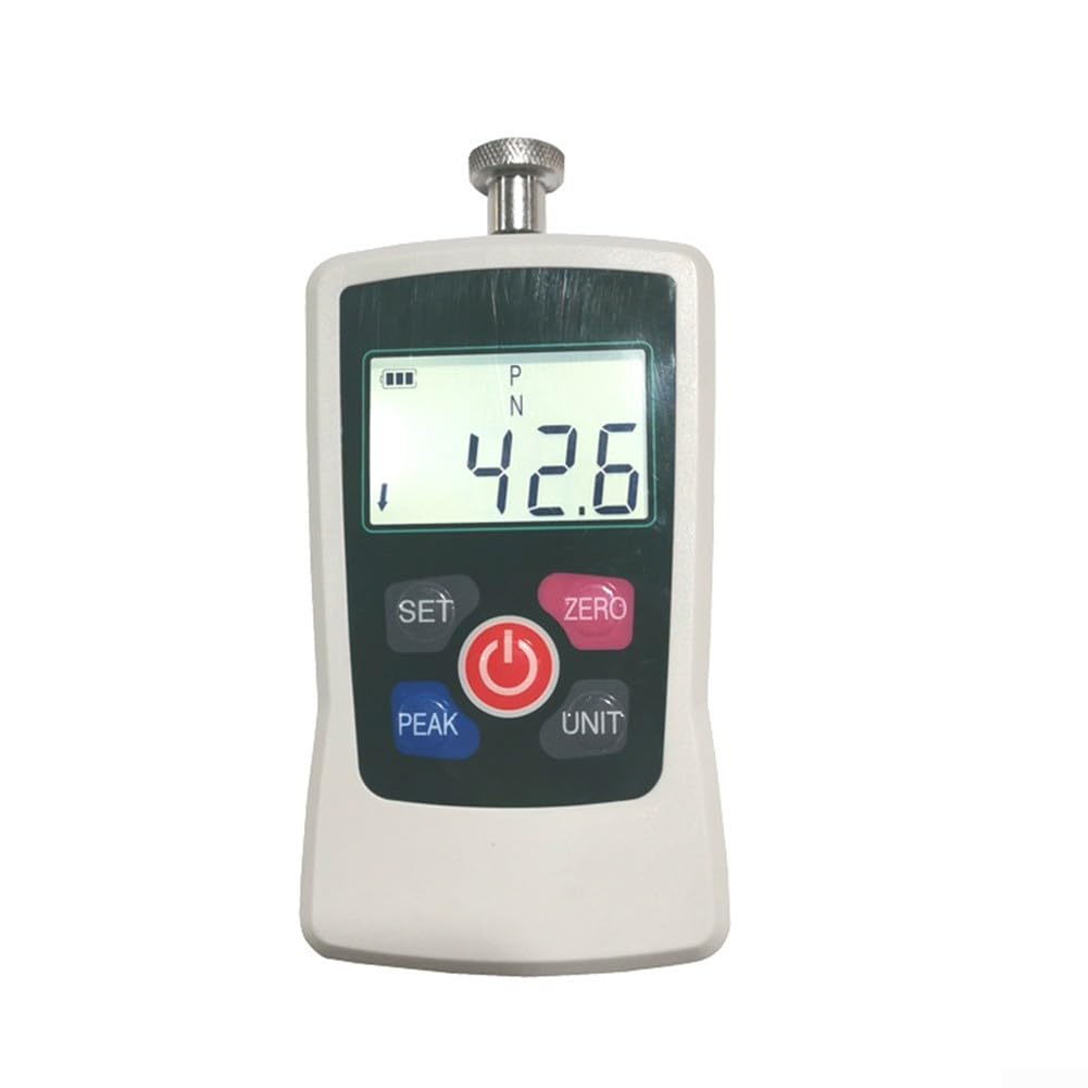 Medidor digital de fuerza de empuje y tracción 50 N con alarma de retroiluminación para control de calidad y pruebas de materiales, 124 x 60 mm (50 N)