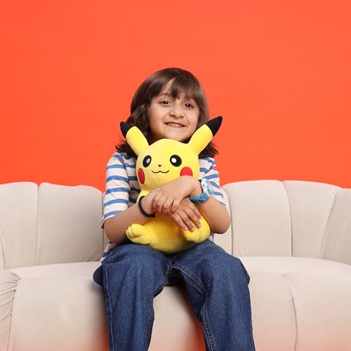 Image of Mirada Pokemon Pikachu Soft Plush Toy - 22cm | Official Licensed Stuffed for Kids, Boys & Girls | Super Soft Cuddly Character Toy for Fans | Ideal for Birthday Gifts /Christmas /Diwali
