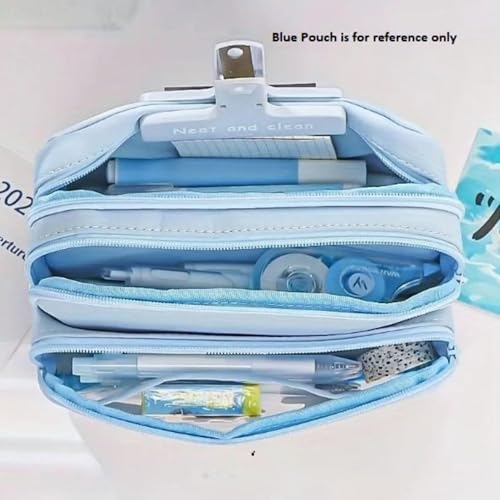 Image of U & U UNIQUE UTILITIES Pencil Pouch for Girls Aesthetic | Large Capacity Pencil Case | Cute Pouches for School Girls | Pouch for Stationery (Beige)