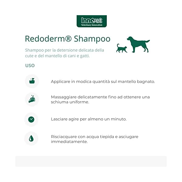 Innovet Redoderm Shampoo zur sanften Reinigung der Haut und des Fells für Hunde und Katzen - 250 ml Flasche – Bild 3