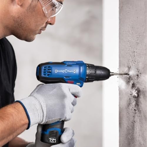 Image of DongCheng DCJZ1202E Cordless Drill Driver, 10mm, 12V Li-Ion Battery Drill Machine with 2 x 2.0Ah Batteries, 35Nm Torque, 2-Speed for Drilling & Screw Driving
