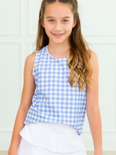 RuffleButts Girls UPF50+ Sun Protected Athletic Active Stretch Tank Top3