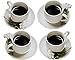 Set de 4 tasses à expresso avec soucoupes assorties - Porcelaine blanche de première qualité, Coffret cadeau 8 pièces Demitasse - Tasses à café italiennes Caffè, Tasses à café turques