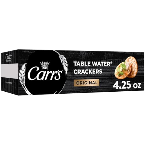 Carr's Table Water Crackers, Baked Snack Crackers, Party Snacks, Original, 4.25oz Box (1 Box)