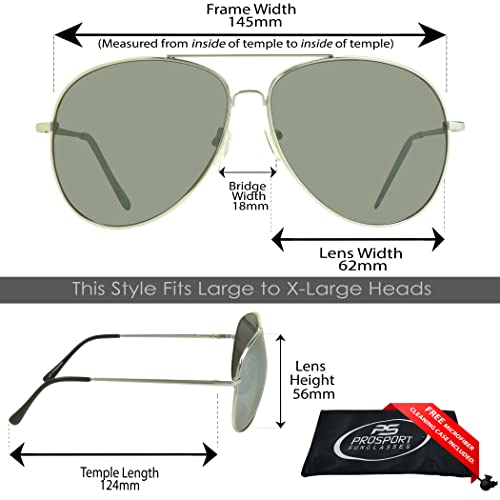 Image of proSPORT Aviator Big & Tall Sunglass Mens Oversize Extra Large & Wide Fit Polarized Available