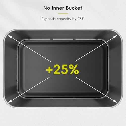Image of EKO Nova Sensor Trash Can, 21 Gallon /80 Liter Stainless Steel Rectangular Touchless Motion Sensor Trash Can or Recycling Bin, Matte Metallic