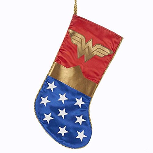 Kurt Adler Wonder Woman Logo Applique Christmas Stocking (Applique)