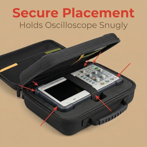 Image of Naroote Oscilloscope Storage Bag, Oscilloscope Protective Case, Portable Black Nylon Oxford Cloth and EVA Material for DS203, DS211, DS212, DS213, LA104