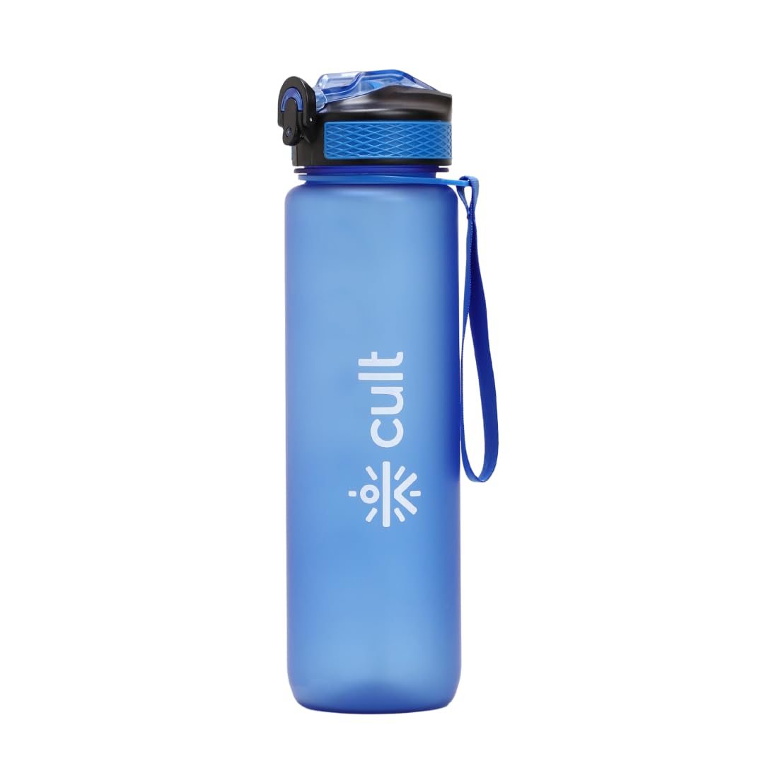 CULT Motivational Water Bottle 1 Litre with Straw & Time Marker – BPA-Free, Leakproof, Portable Sipper with Locking Lid & Carry Strap – Ideal for Gym, Office, Travel & Daily Hydration Blue