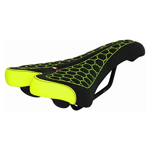 Montegrappa FatBike Saddle for MTB Trekking Unisex Mod. SM 4010 Made in Italy. Yellow Cover