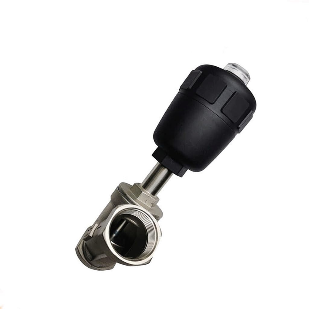 Válvula de Asiento neumática de Acero Inoxidable de Doble Efecto, 1,6 MPa, 1 Unidad, for el hogar, válvula de Asiento Angular, Sellado de PTFE, Normalmente Cerrada, 1/2", 3/4", 1"(1-1/4")