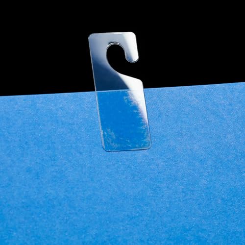 KLEBASTO Hakenaufhänger 18 x 45 mm | Eurolochaufhänger selbstklebend | Hang Tabs zum Präsentieren von Waren | Klebeaufhänger (100)