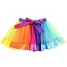 Girls' Layered Rainbow Tutu Skirt Dance Dress Colorful Ruffle Tiered Tulle