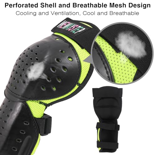 image for WEWAYSTEP Kids Shin Guards & Knee Pads Set, 4-Piece Protective Gear fo