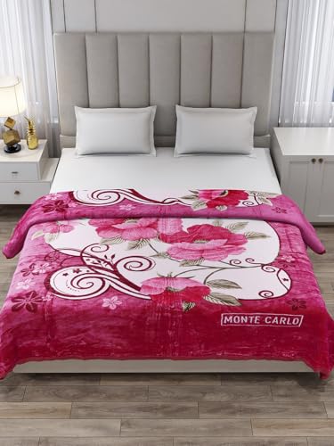 Image of Monte Carlo Double Bed Heavy Winter Blanket (160 X 220) Roman Plus 1 Ply Super Soft 550 GSM | 3 KG, (240x220 CM), Magenta