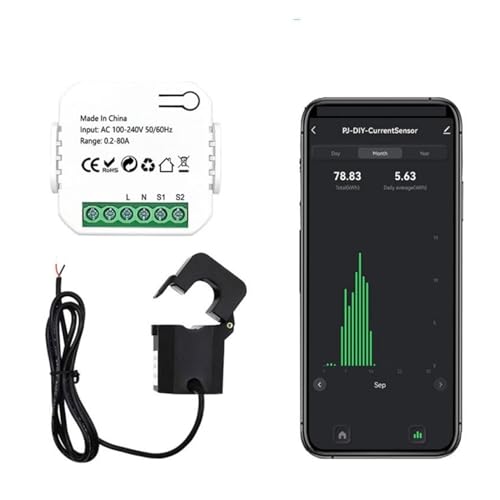 Abrazadera CT App KWh Monitor Tuya WiFi 80A para reducir la factura de luz