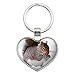 Squirrel Eating in Winter Keychain Heart Love Metal Key Chain Ring