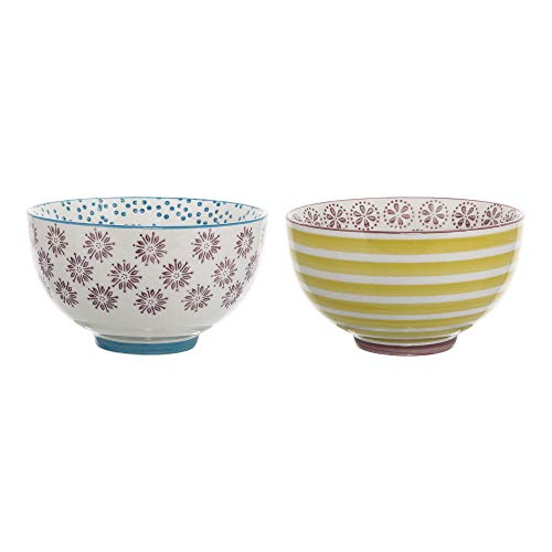 Bloomingville Farbenfrohes 2er-Set Schalen Patrizia aus Keramik, bunt...