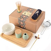 Artcome Japanese Matcha Tea Set, Matcha Bowl With Pouring Spout, Matcha Whisk, Tea Scoop, Whisk Holder, Matcha Powder Caddy, Handmade Matcha Ceremony