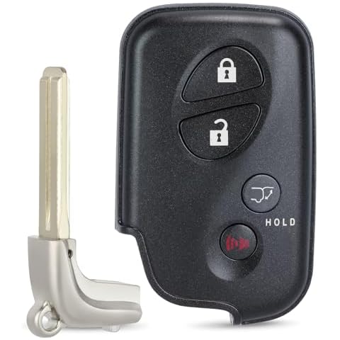 Keymall Smart Key Fob Transmitter Keyless Entry Remote Replacement for Lexus RX350/RX450/GX460/LX570/CT200h 2009-2015 271451-5290GNE Board FCC:HYQ14ACX P/N:89904-48191 4Buttons Cover