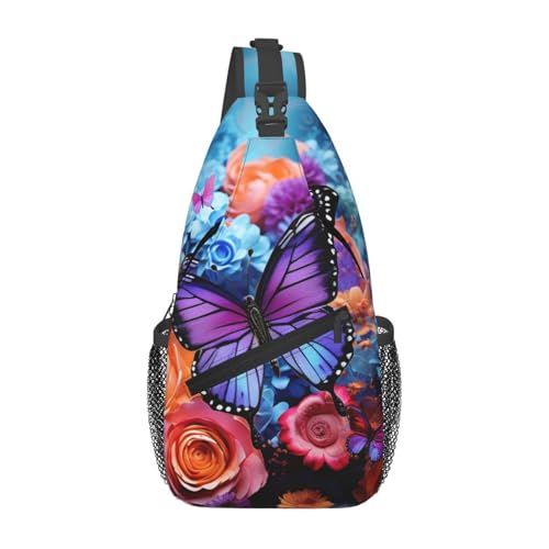 Bolso pequeño de bandolera para senderismo color flores miniatura 2