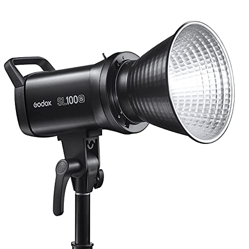 Godox SL100Bi Lampe vidéo LED, 100 W, 2800 K-6500 K, Compensation de la lumière du Jour, CRI96 + TLCI97 + 32100 Lux @ 1 m, 11 Effets d'éclairage, contrôle par Application avec Support Bowens