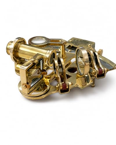Image of Sun Instrument Handcrafted Nautical Brass Sextant - 4 Inch, Unique Collectible