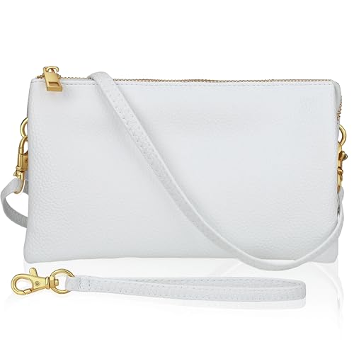 White Clutch Purse Wristlets for Women - White Crossbody Bags